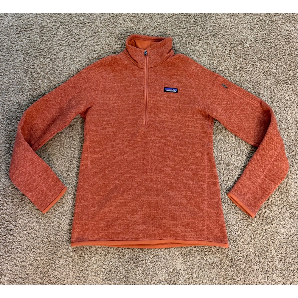 Patagonia Better Sweater 1/4 Zip Pullover Mens M Burnt Orange Heather Fleece